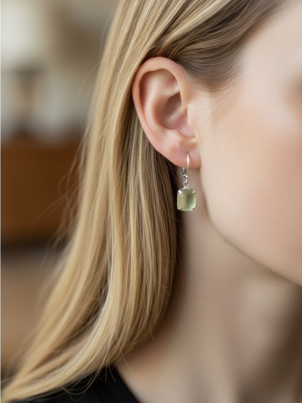 Dainty Vintage Austrian Frosted yellow Crystal Drop Earrings